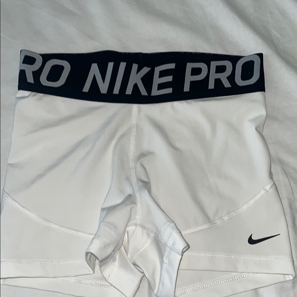 Nike Pro White Athletic Shorts